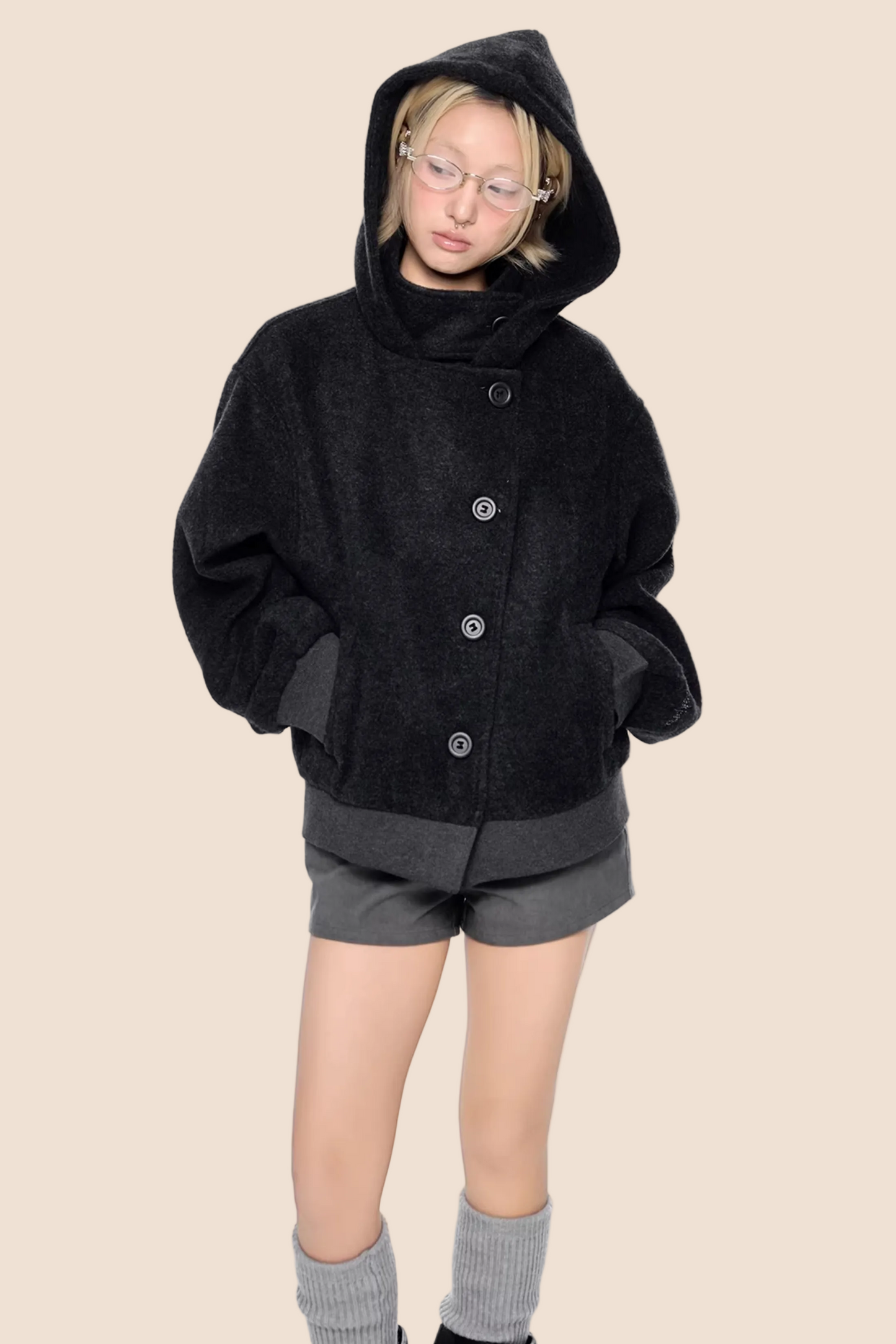 Retro Woolen Hooded Jacket