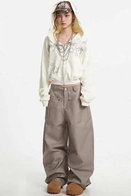 Lazy Zipper Hooded Jacket