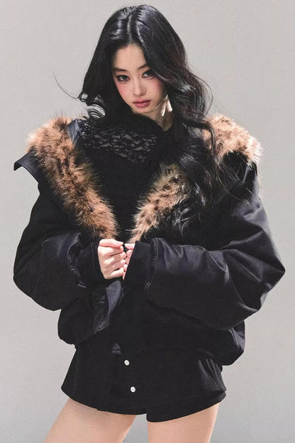 Hepburn-Style Quilted Winter Coat