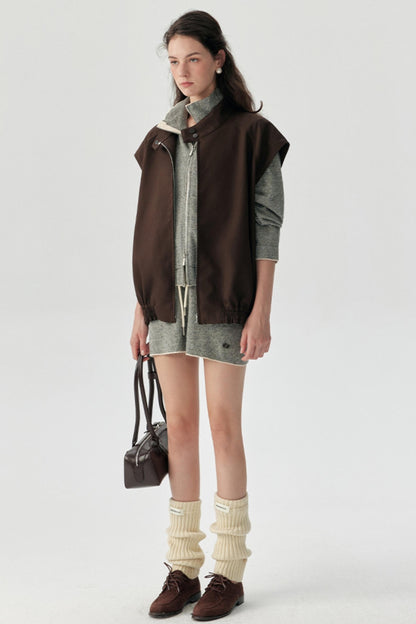 Casual Wide-Shoulder Layering Vest