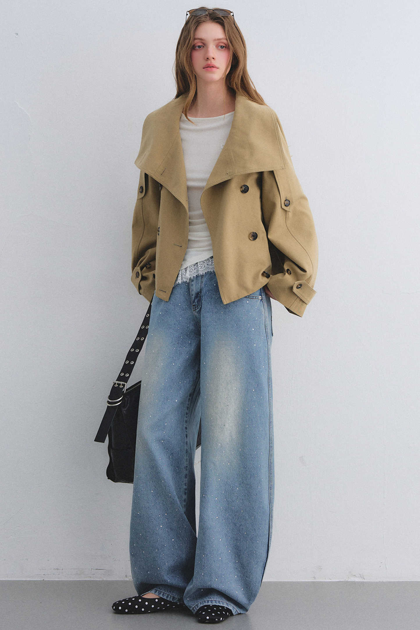 Flower Bud Cocoon Jacket Jeans Set-Up