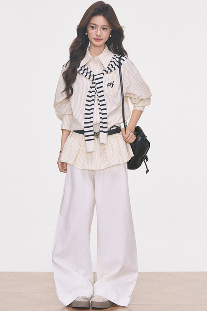 Waist-Cinching Shirt Dress Set-Up