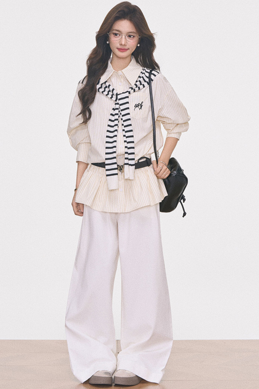 Waist-Cinching Shirt Dress Set-Up