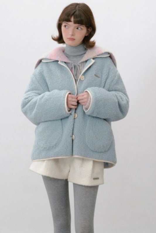 Blueberry Croissant Wool Coat