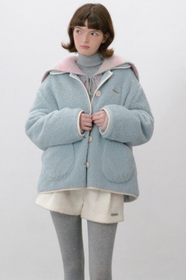 Blueberry Croissant Wool Coat