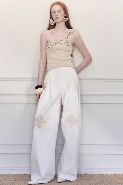 Grandmothers Crochet Wide-Leg Pants