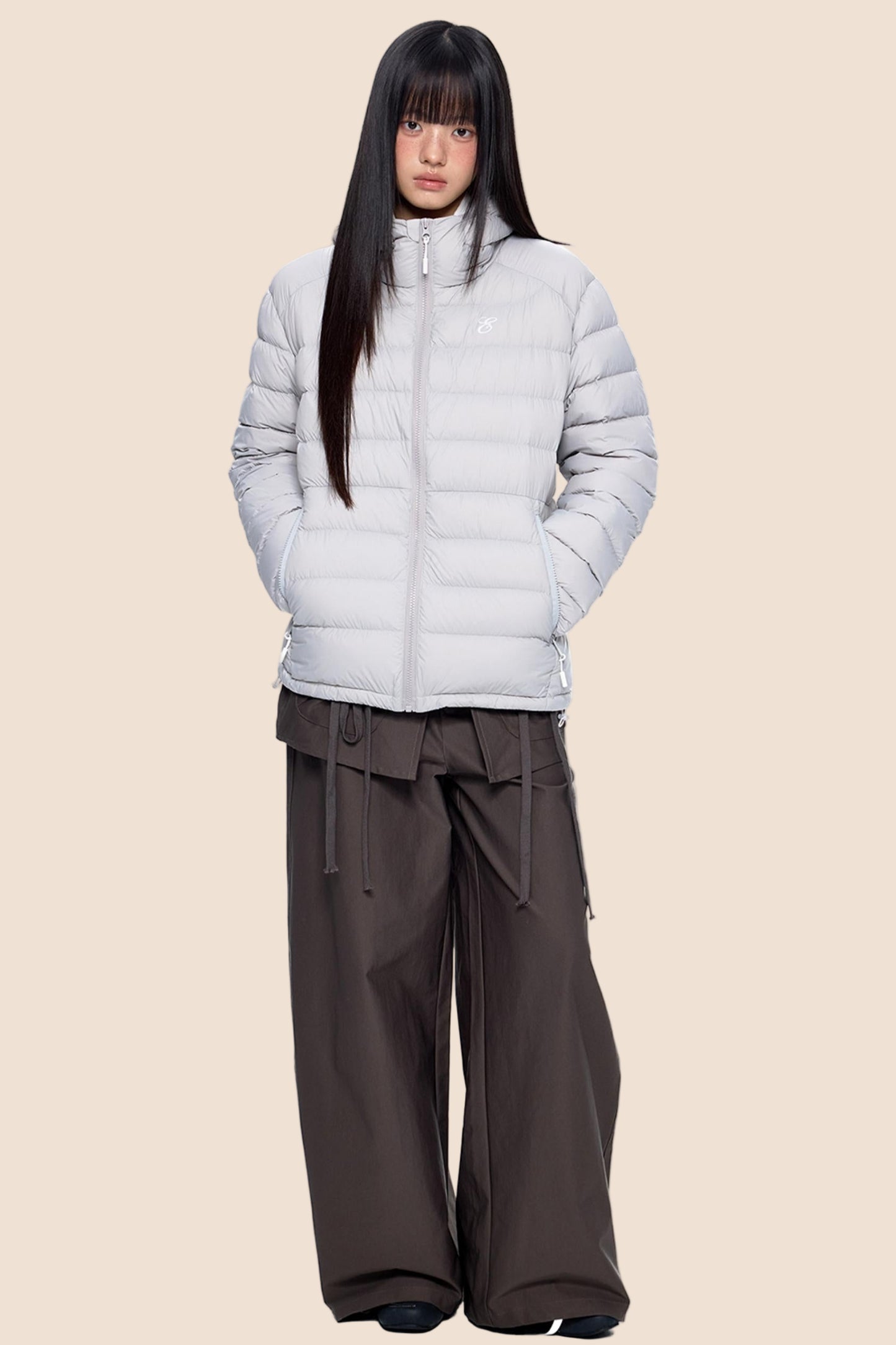 White Duck Down Hooded Jacket