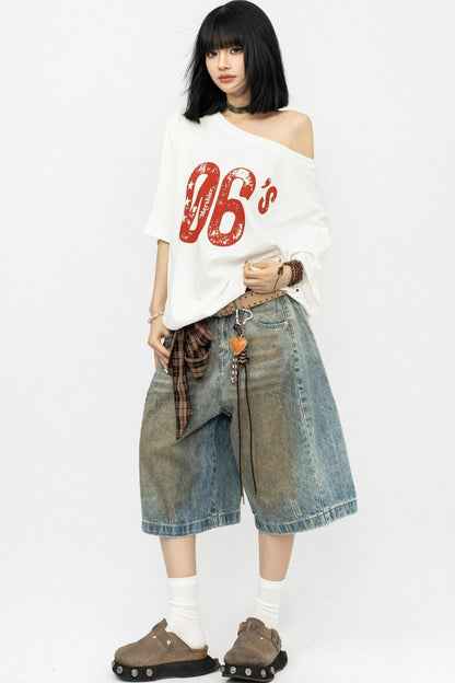 Distressed Denim Shorts