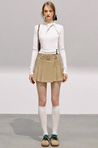 Versatile Pleated Tunic Knit Top