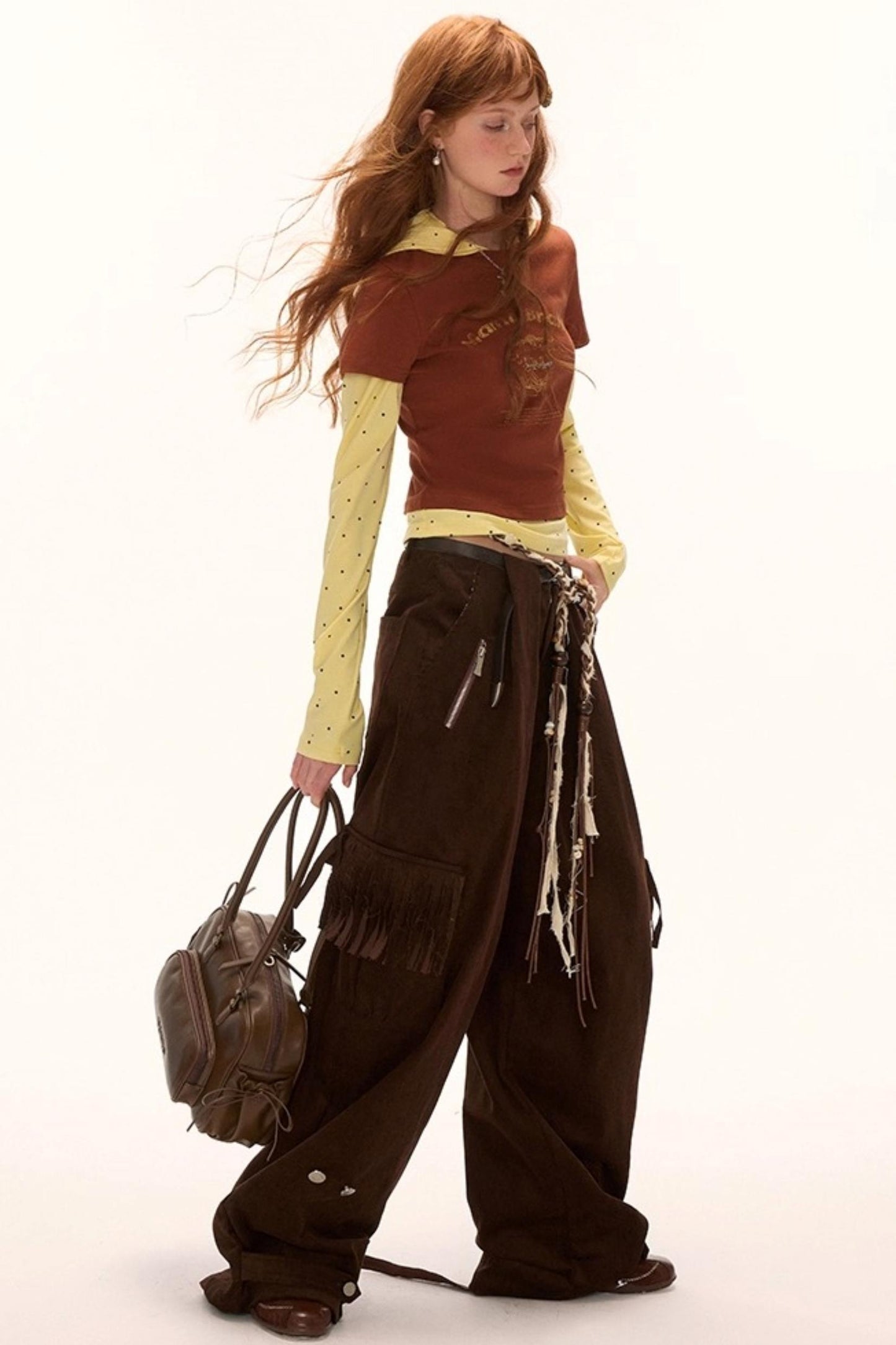 Unique Polka Dot Hooded Long Sleeve T-Shirt