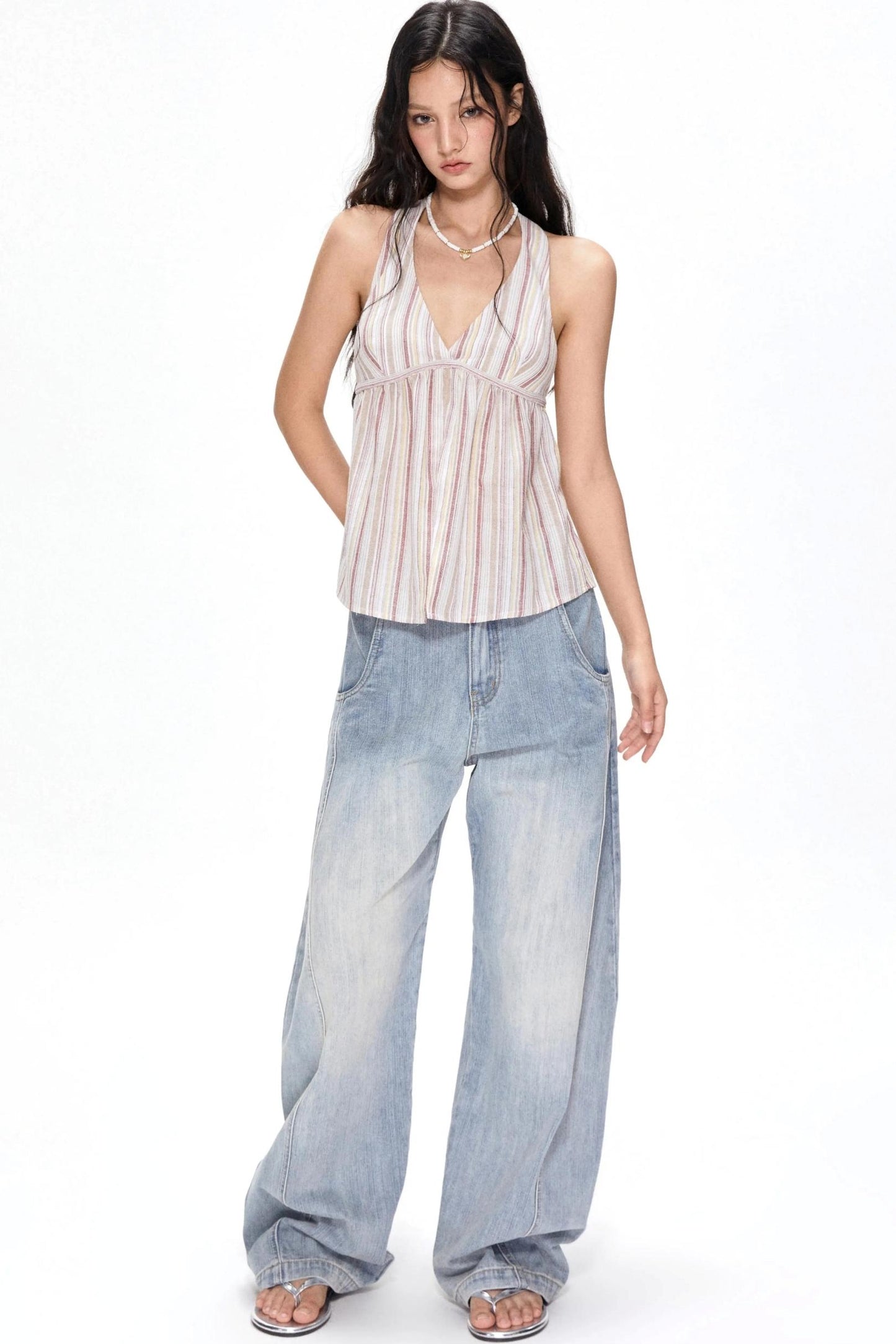 Halter Striped Tank Top