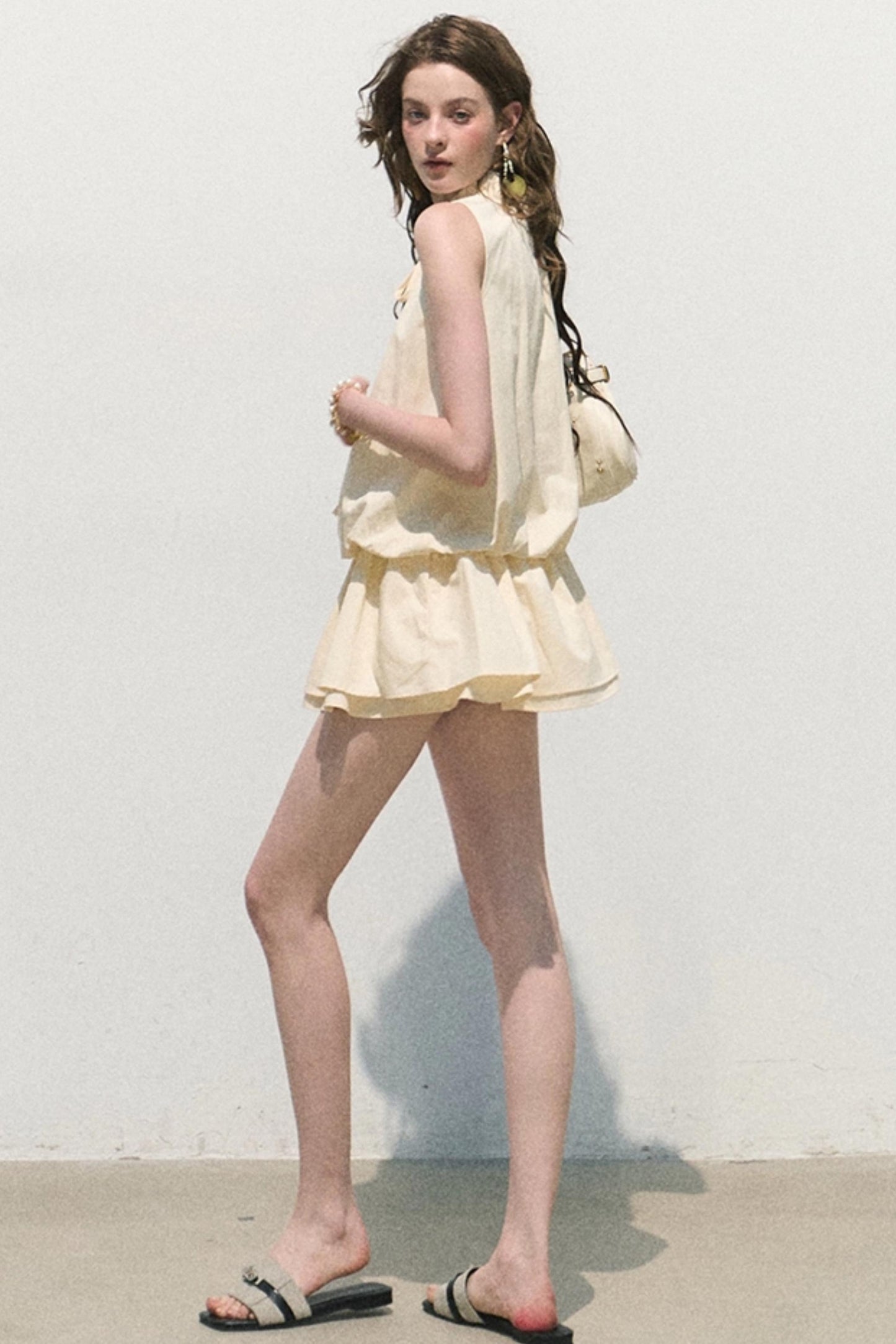 Lyocell Lace-Up Vest Dress