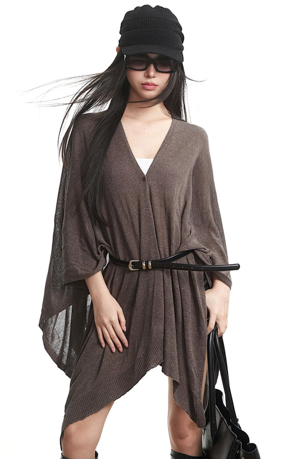 Autumn Lazy Shawl Slim Dress