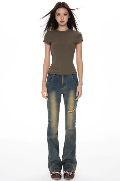 Micro-Flared Wide-Leg Jeans