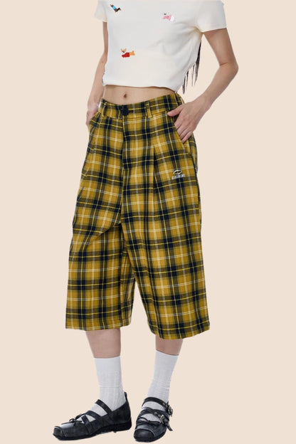 American Plaid Cropped Pants