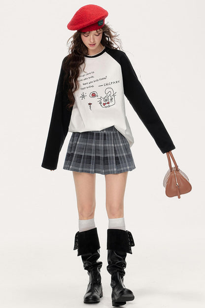 Color-Block Graffiti Top