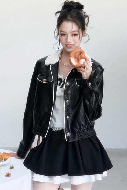 Lace Undercurrent Leather Jacket