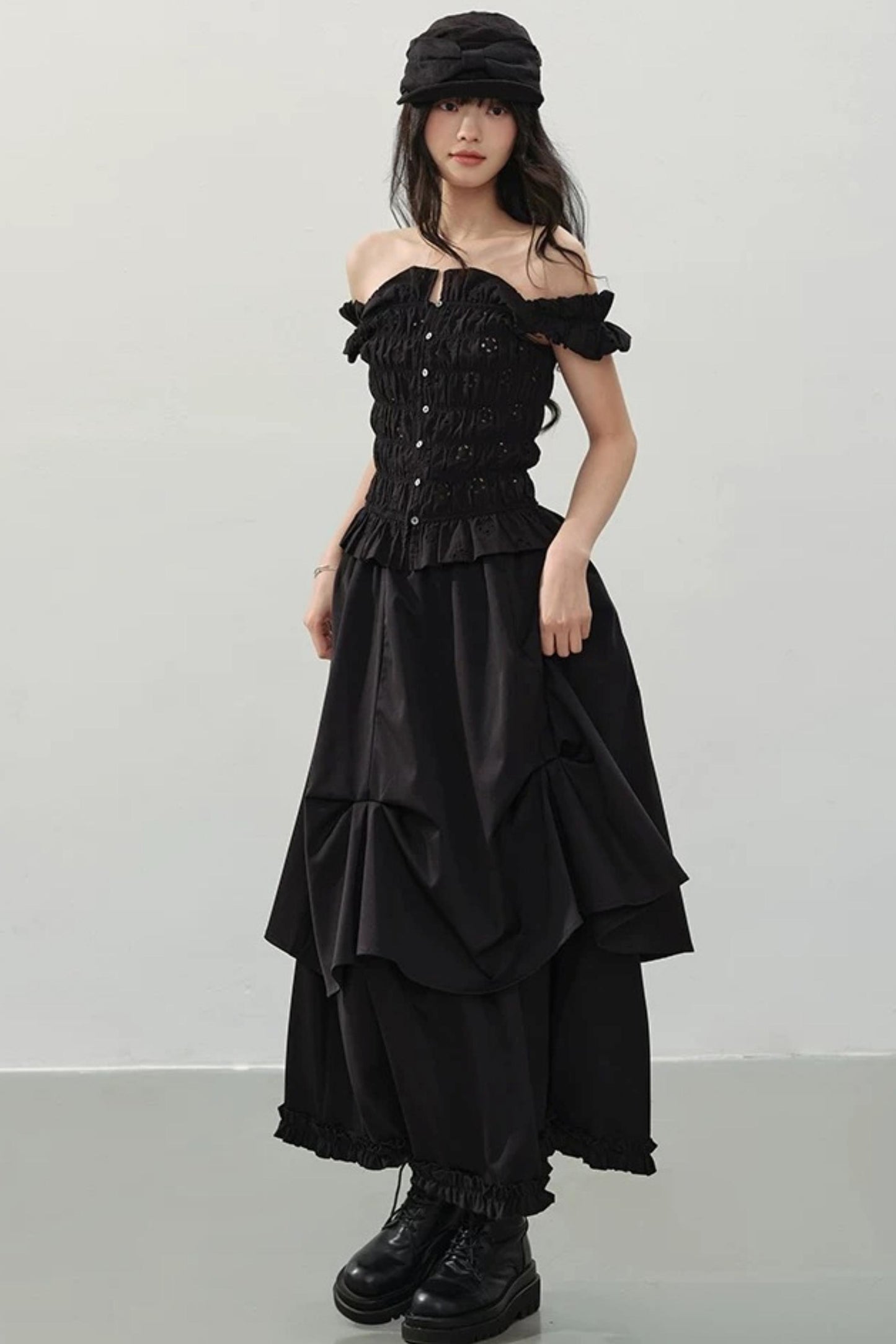 Dark Night Ruched Top
