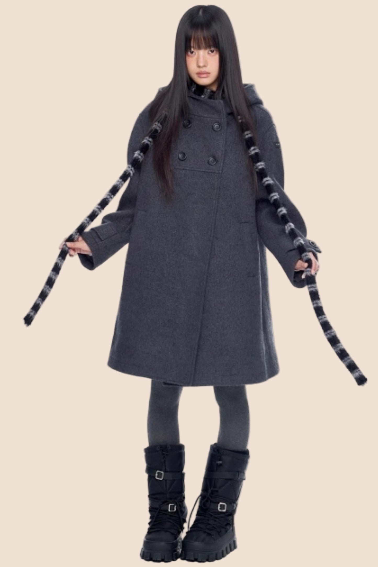 Retro Hooded Woolen Coat