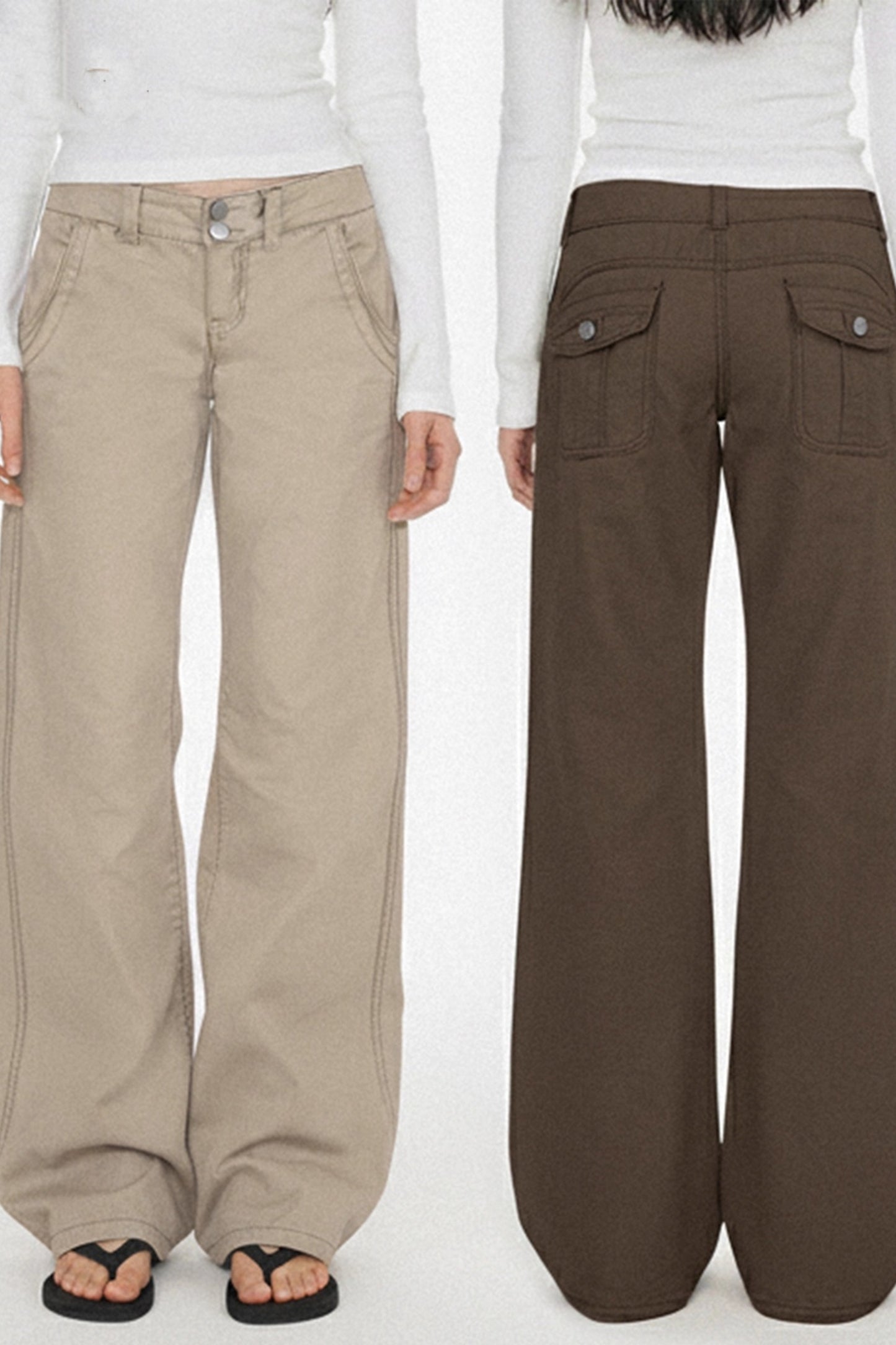 Retro Low-Waist Denim Pants