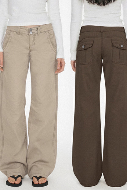 Retro Low-Waist Denim Pants