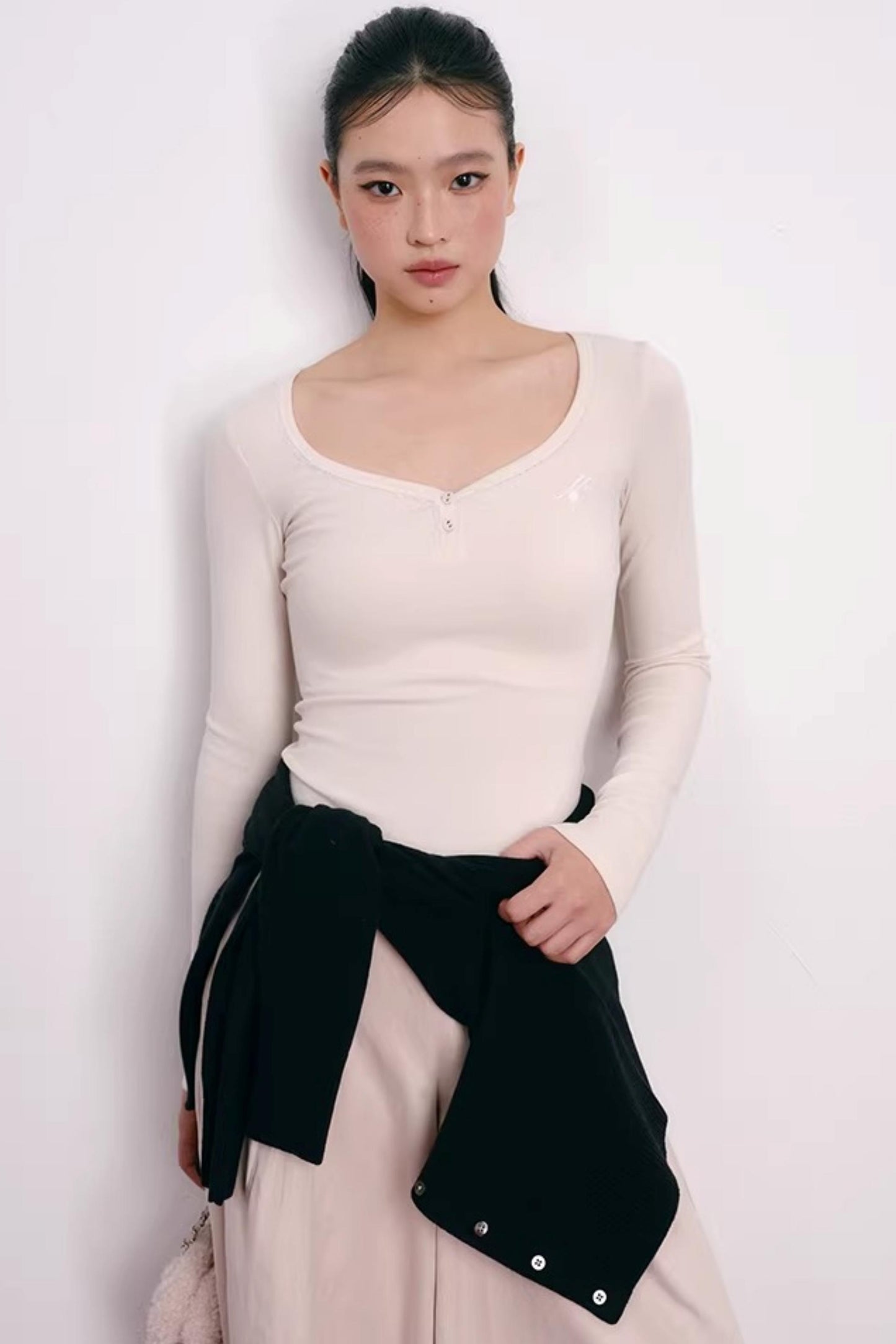 Color-Blocked Velvet Knit Cardigan