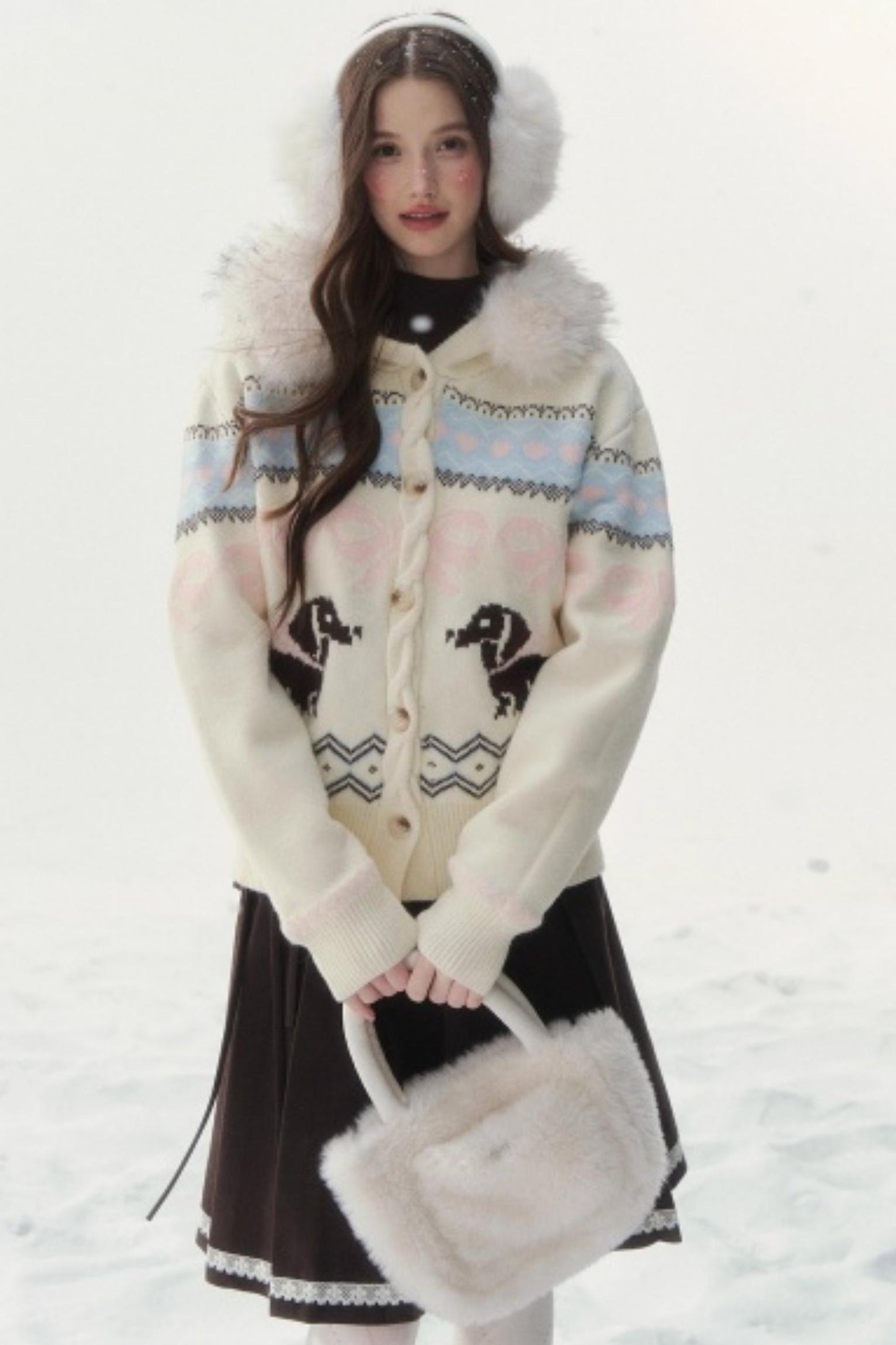 Retro Fair Isle Dachshund Sweater Jacket