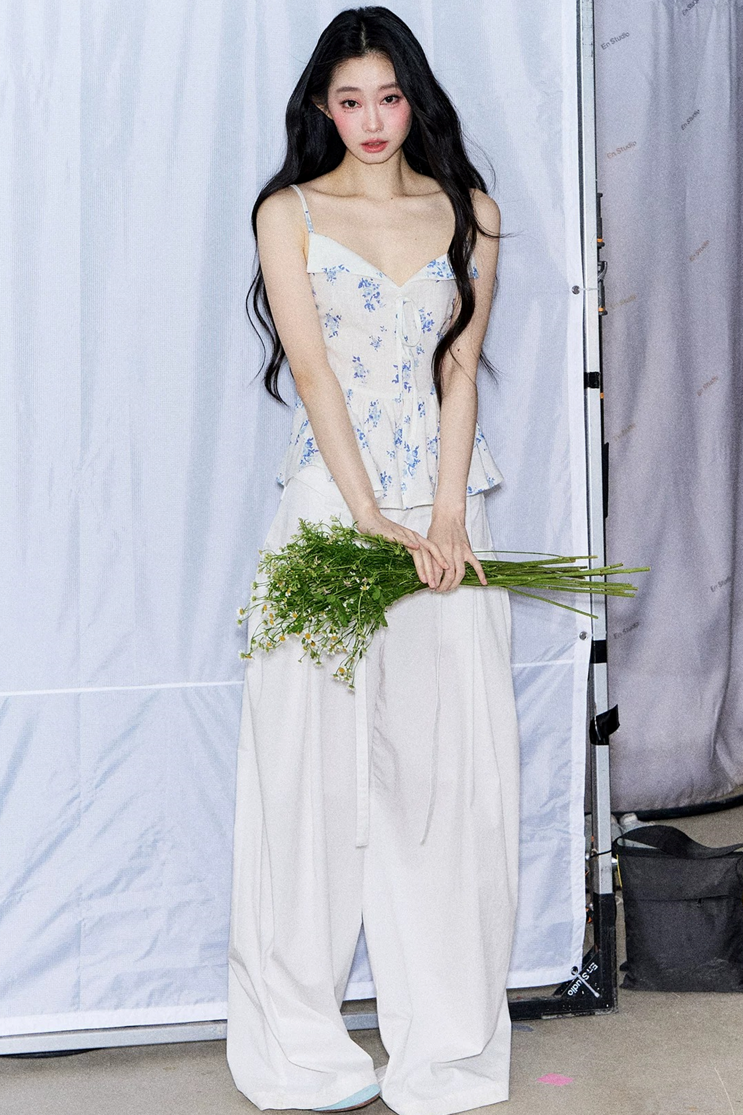 Ruffled Floral Drawstring Vest