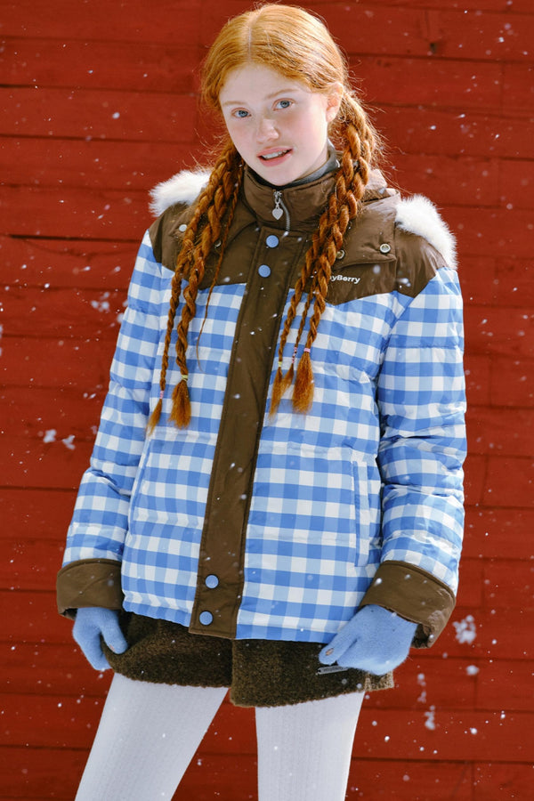 따뜻한 코튼 체크 재킷 