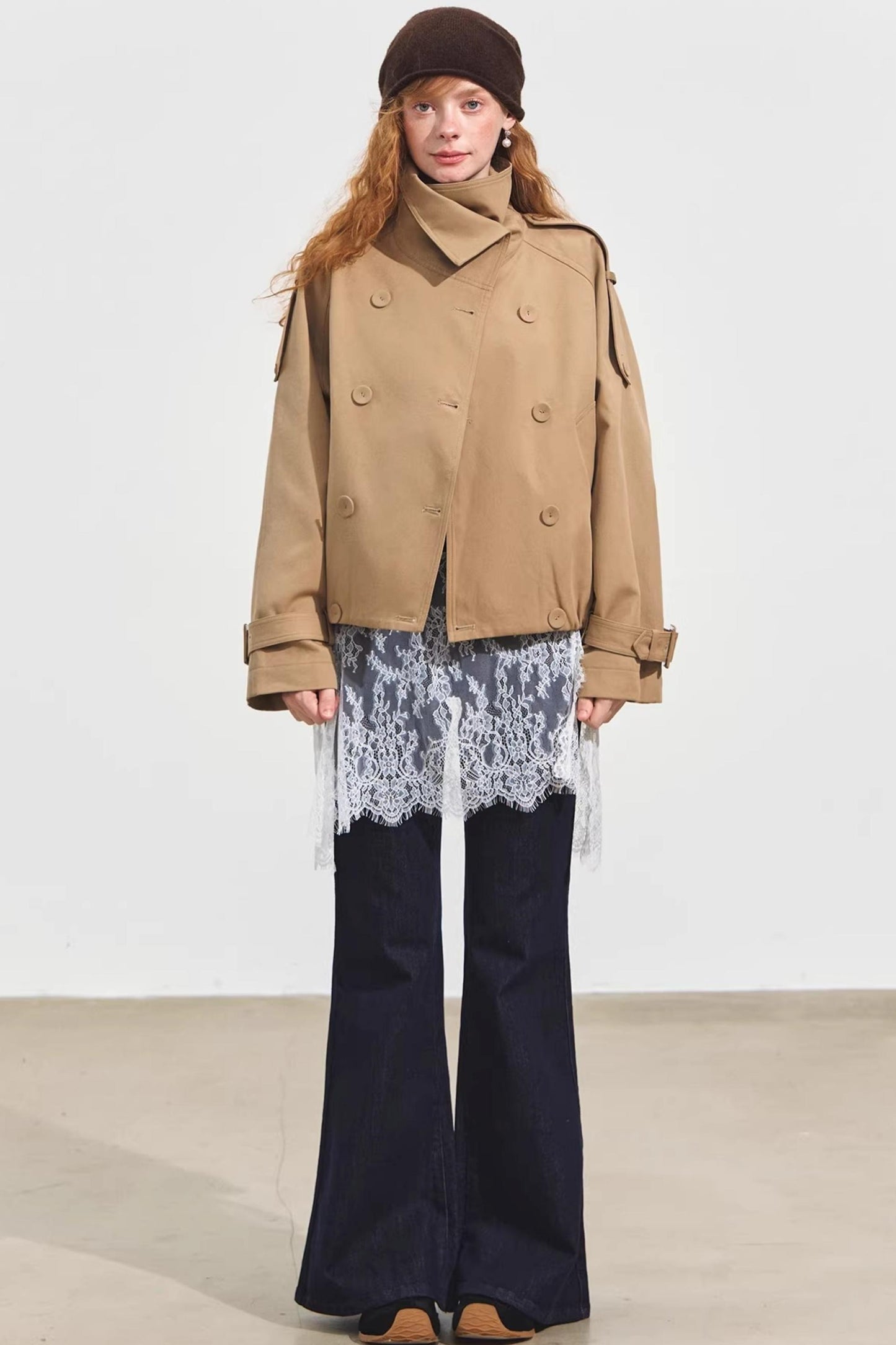 Plaid Collar Sweater Set-Up