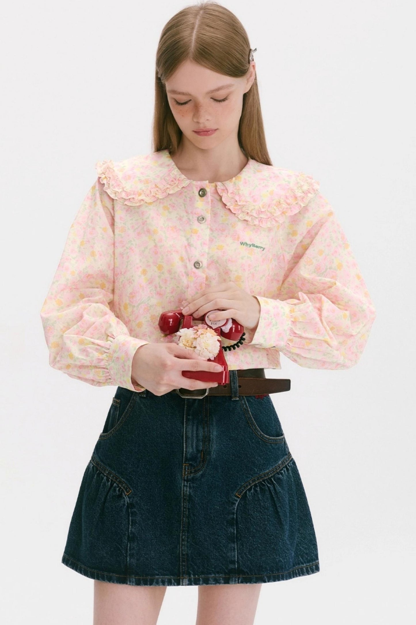 Love Balloon Flower Lapel Shirt