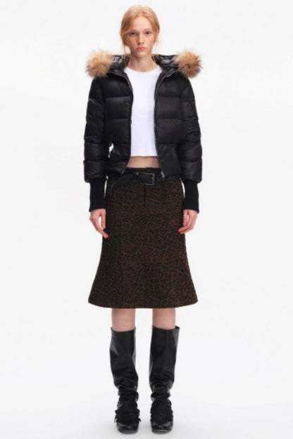 Korean Leopard Fishtail Skirt