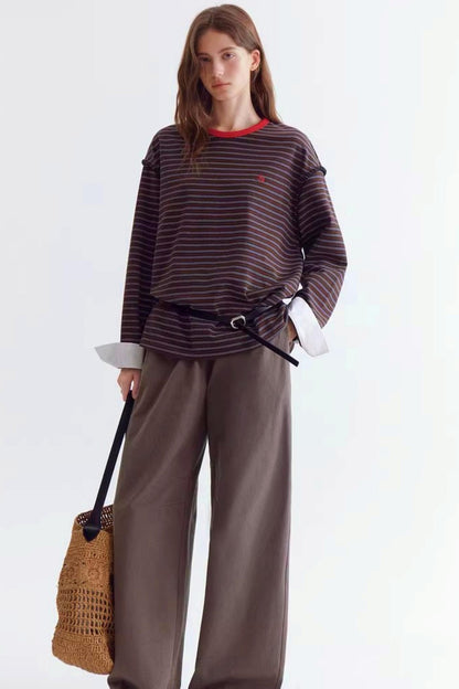 컬러 블록 스트라이프 스웨터