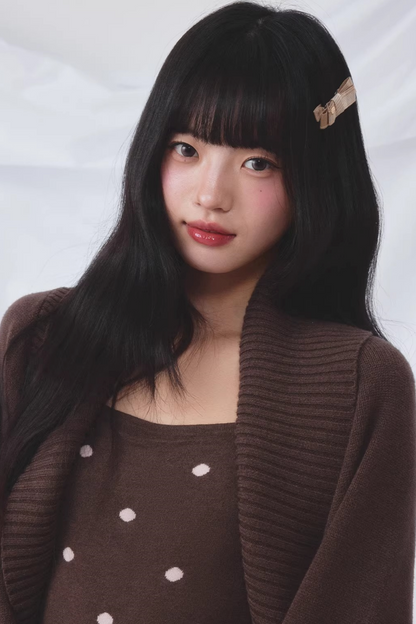 Polka Dot Knitted Cardigan Set