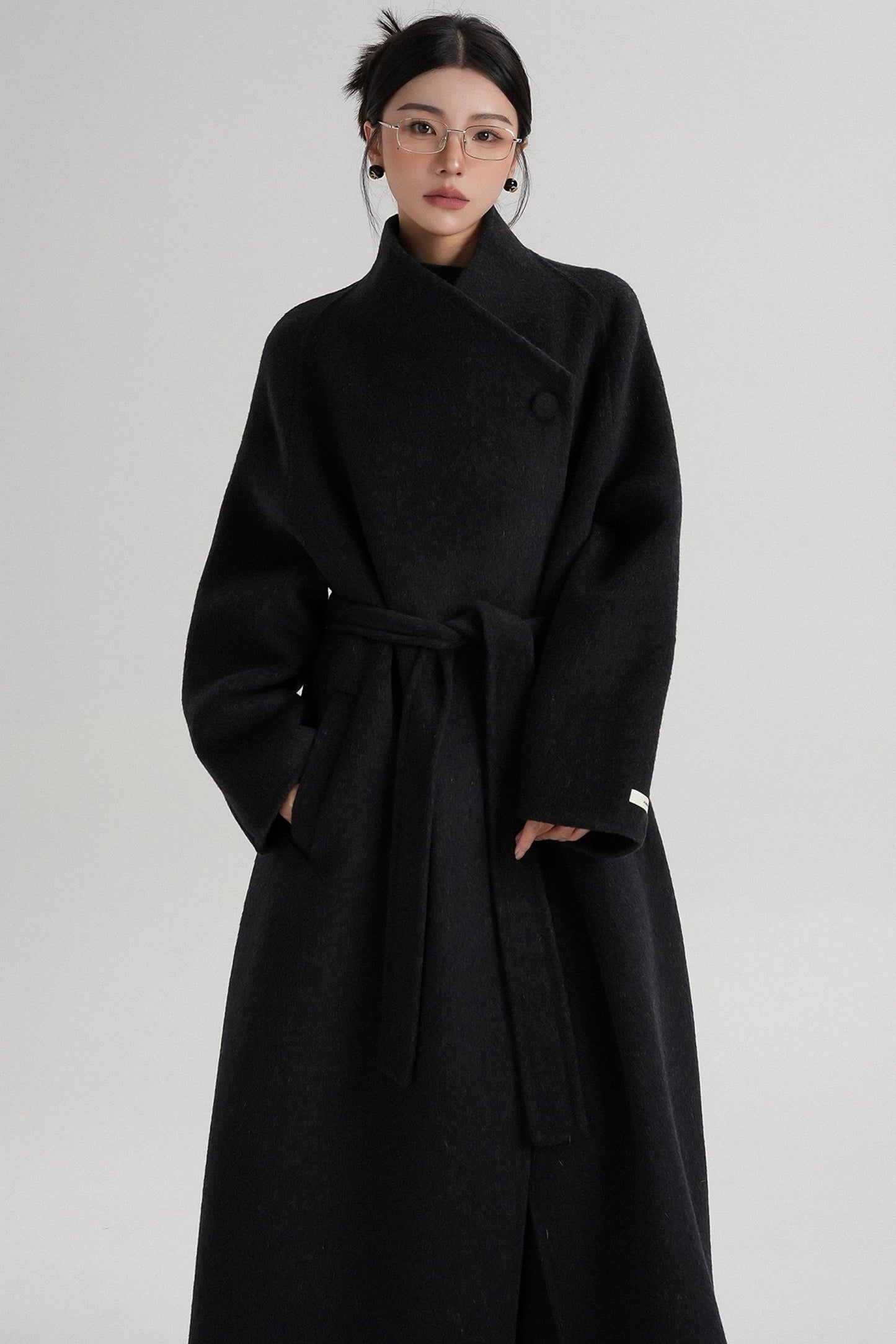 Cross-Body Wool Coat
