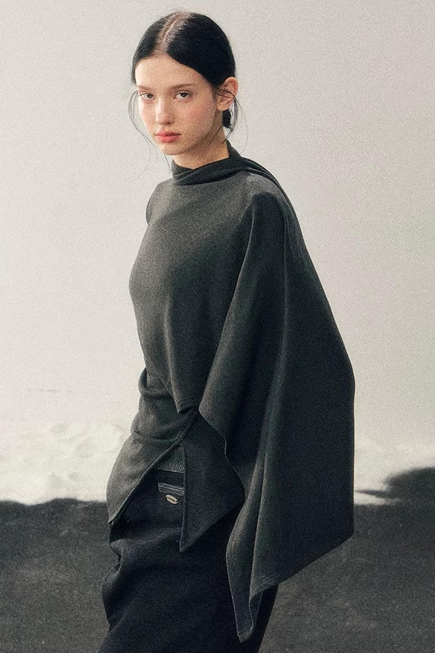 Irregular Waist-Cinching Winter Top