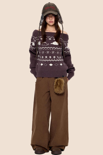 Fair Island Print Knit Sweater