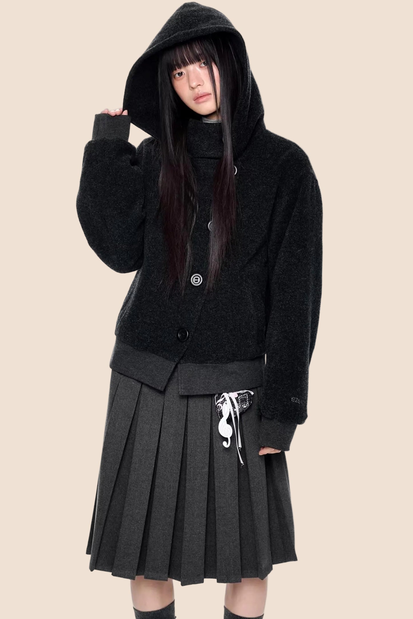 Vintage Woolen Hooded Jacket