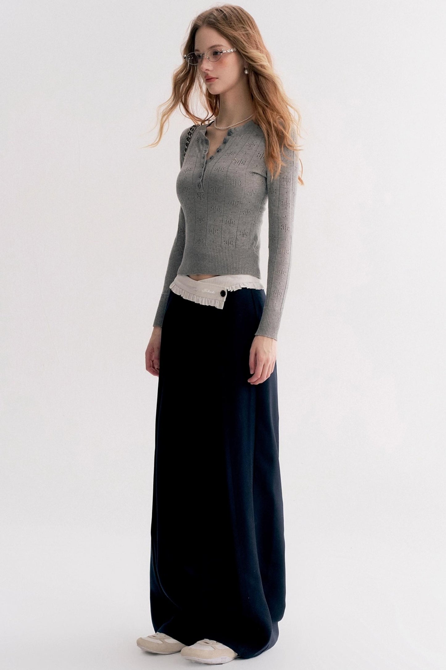 Tencel Wool Blend Straight-Leg Slacks