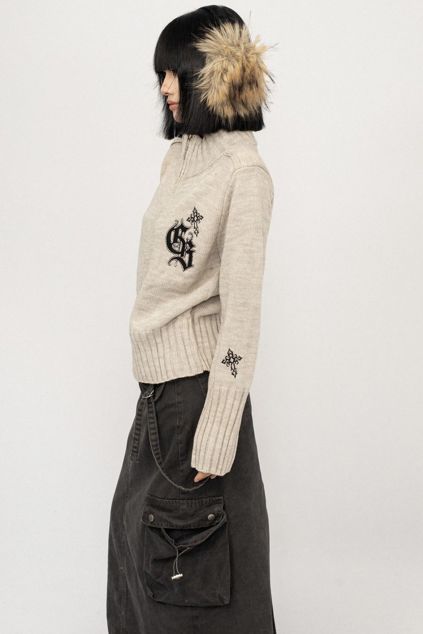 Vintage Spice Jacquard Knitted Cardigan