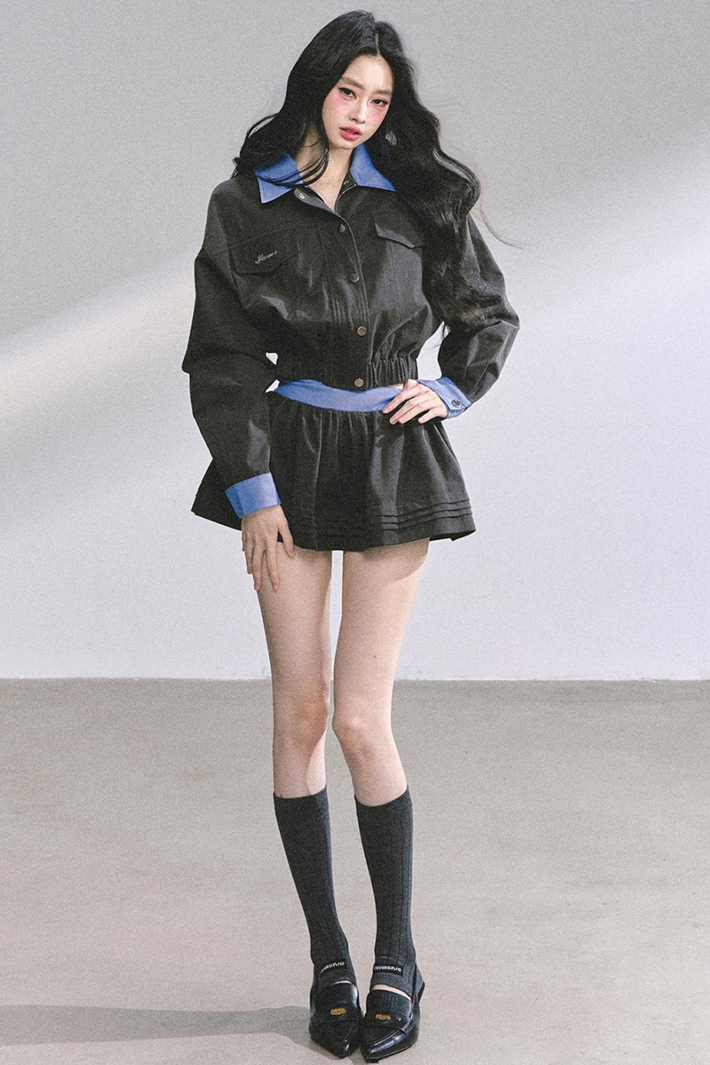 Womens Coat & Short Skirt Set-Up