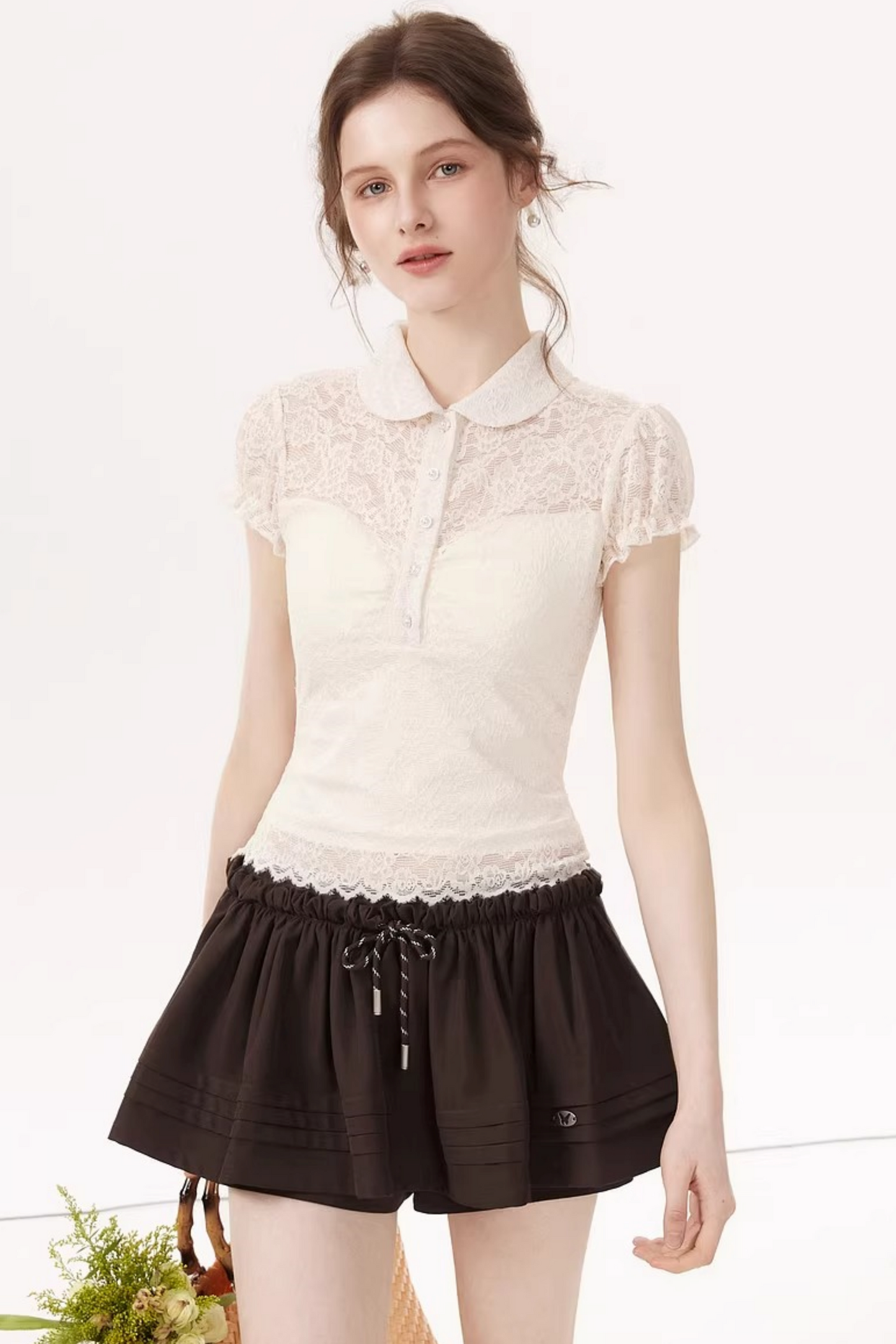 Lace Embroidery Doll Collar Top