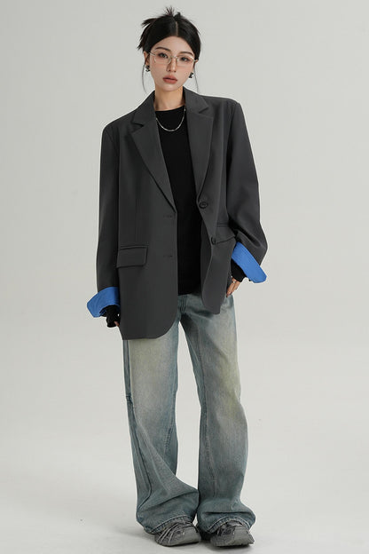 Blazer à lacets de design tempérament 