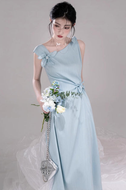 Twisted Cyan Blue Dress