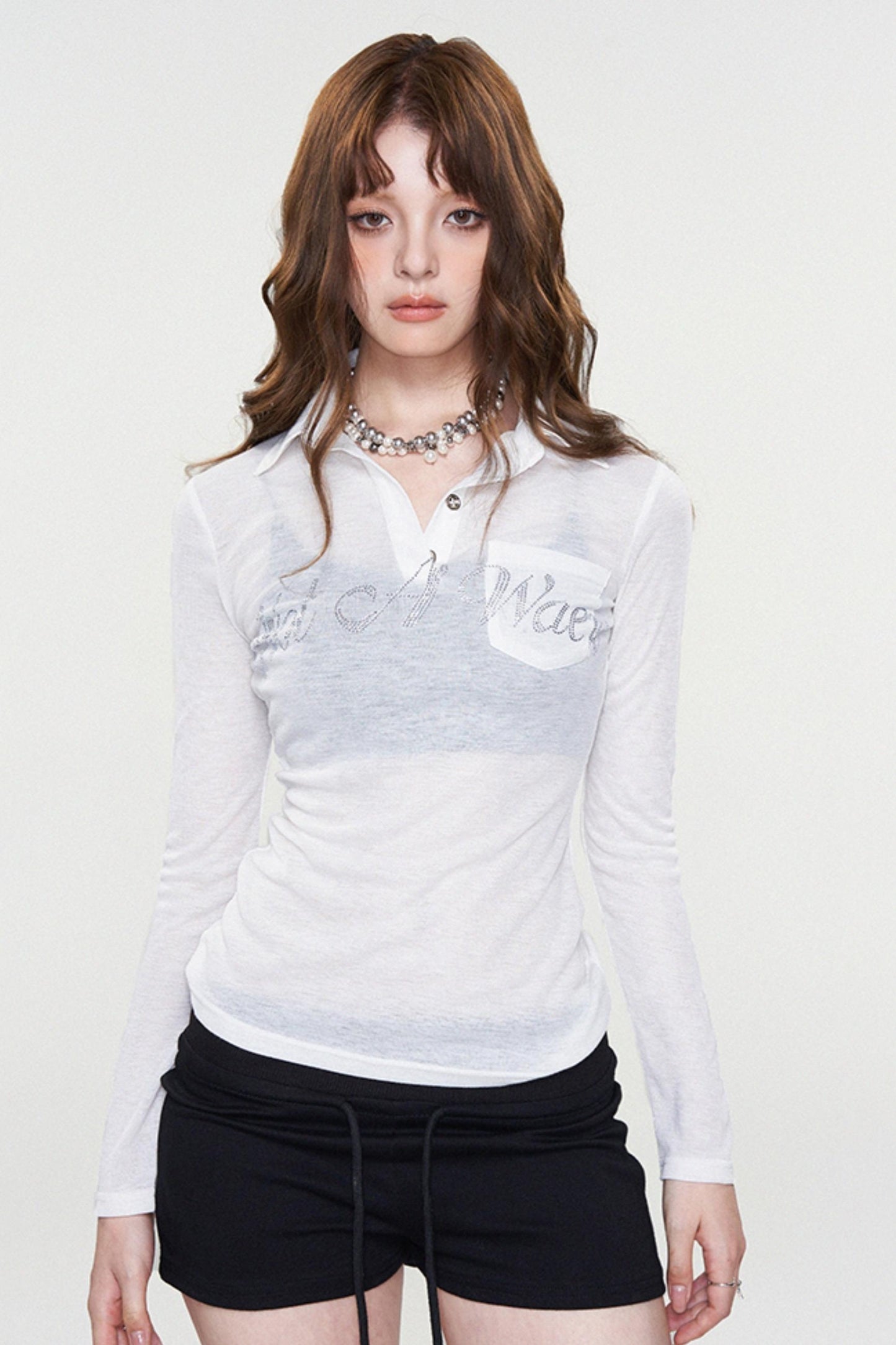 Rhinestone Print Slim Fit Tee