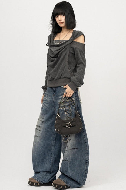 Autumn Swing Loose Gray Top