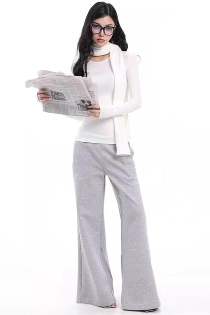 Retro Gray Flared Pants