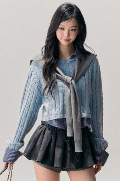 Hanging Blue Wool Sweater