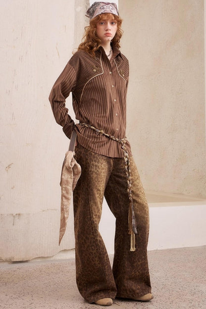 Vintage Beaded Suede Shirt