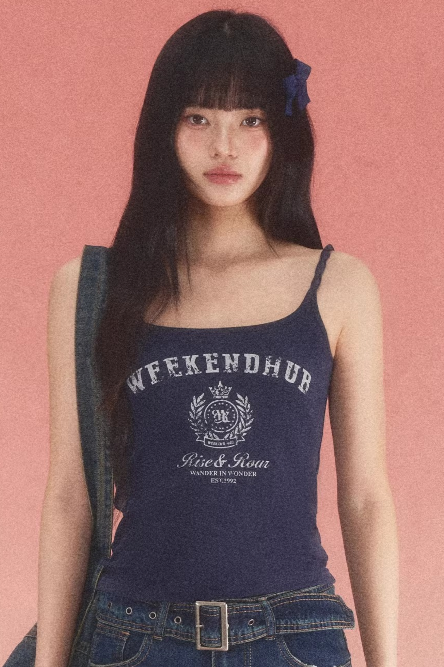 Letter Print Twisted Strap Top